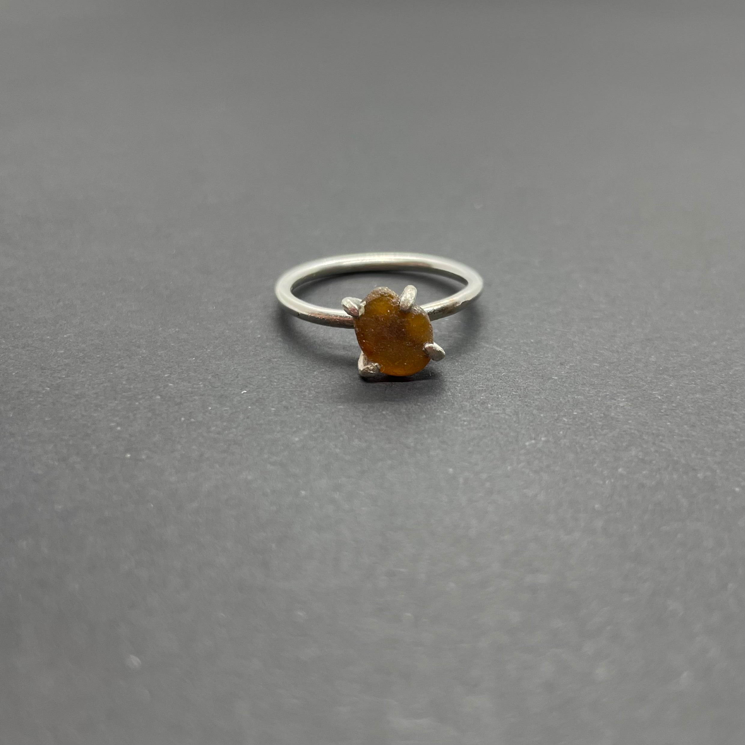 Sea Glass Claw Ring (UK K)