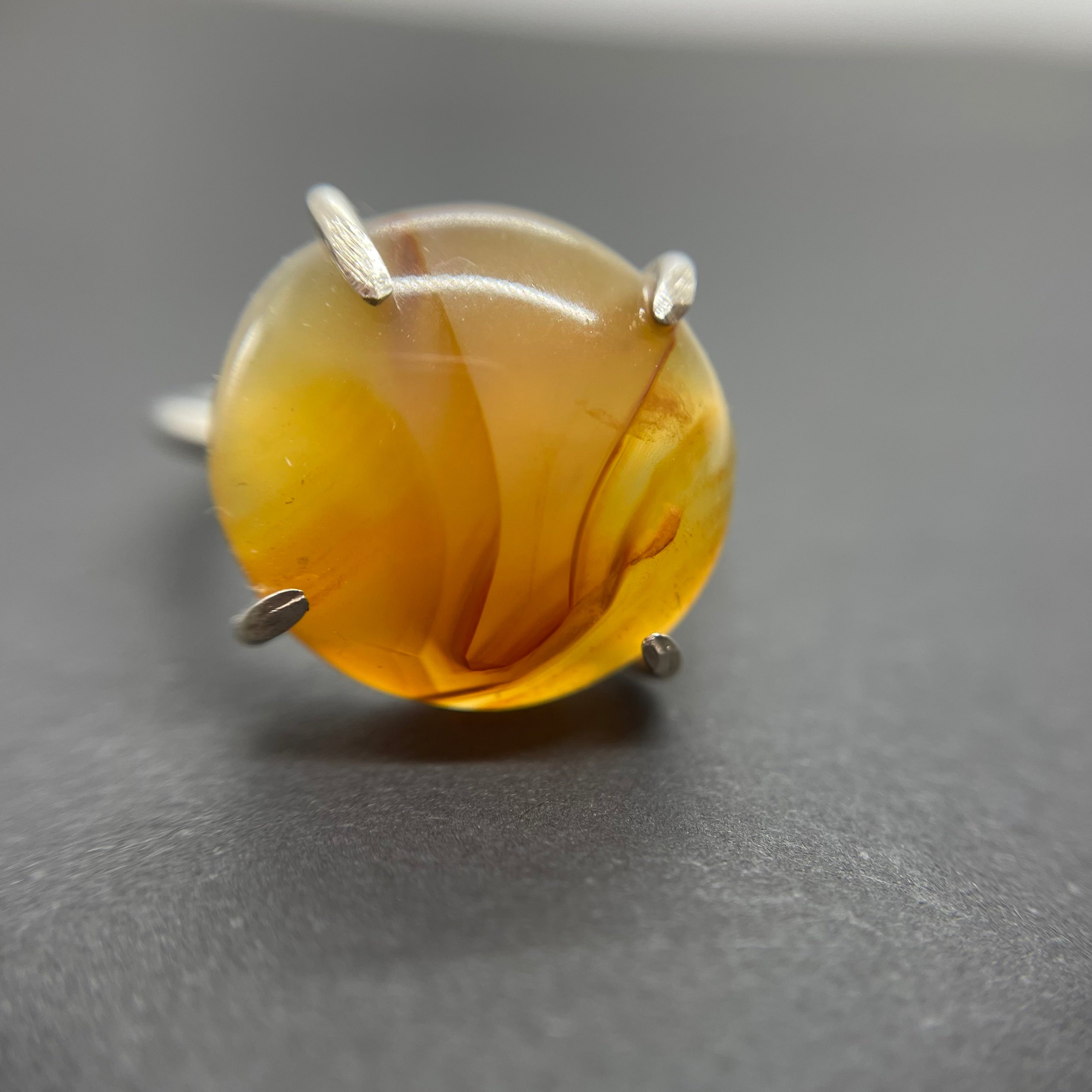 Agate Claw Ring (UK J)