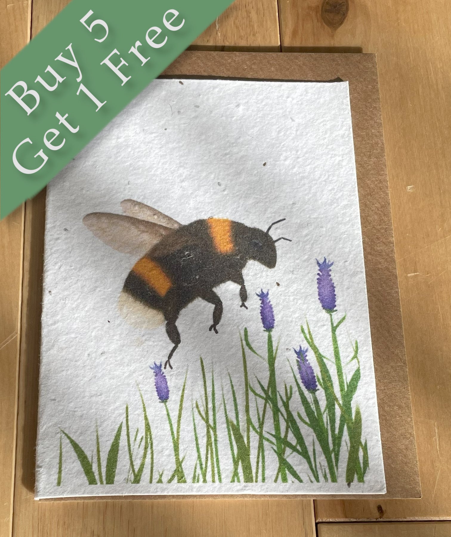 Lavender Bee Wildflower Seed Card