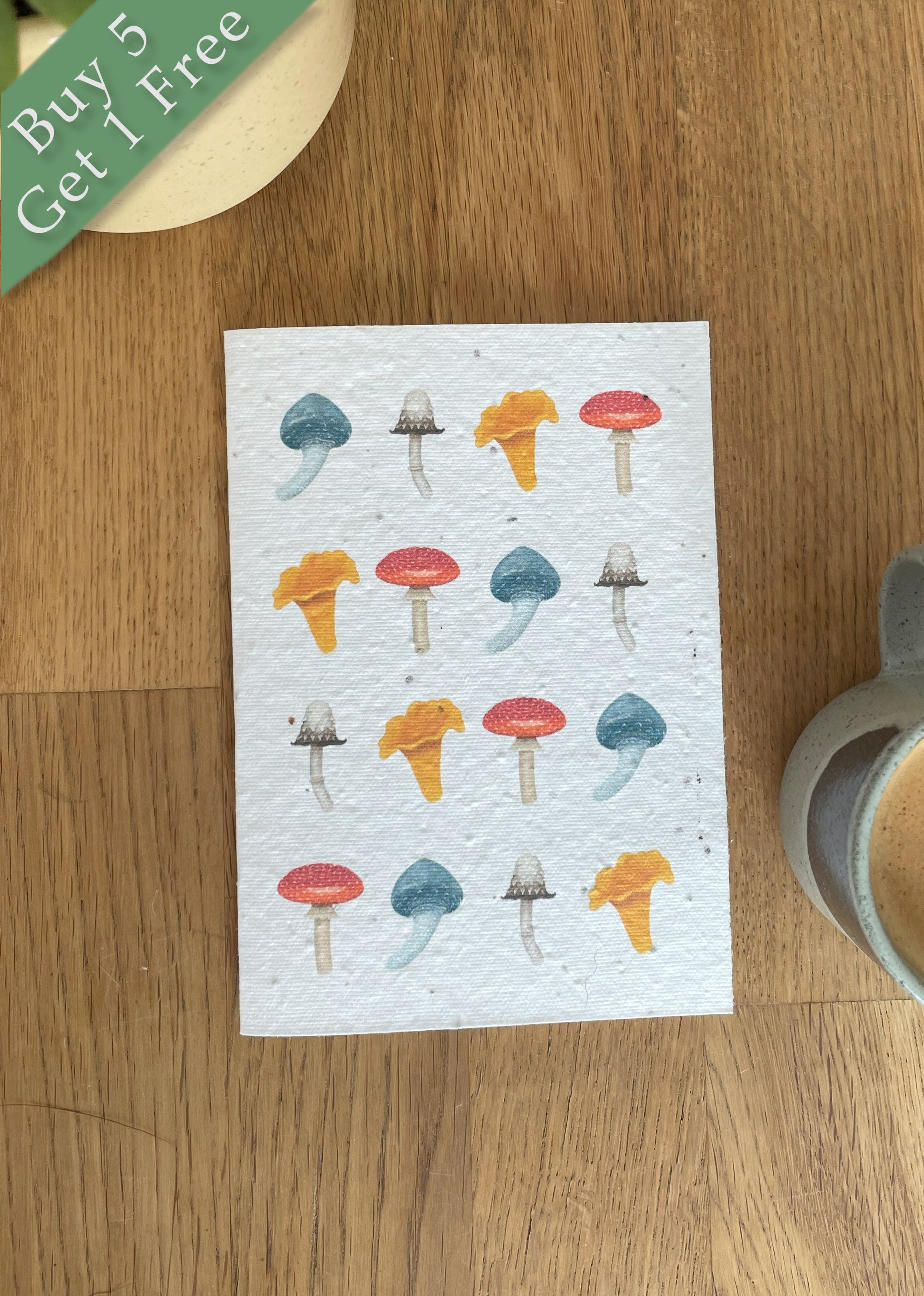 Mushroom Grid Wildflower Seed Card