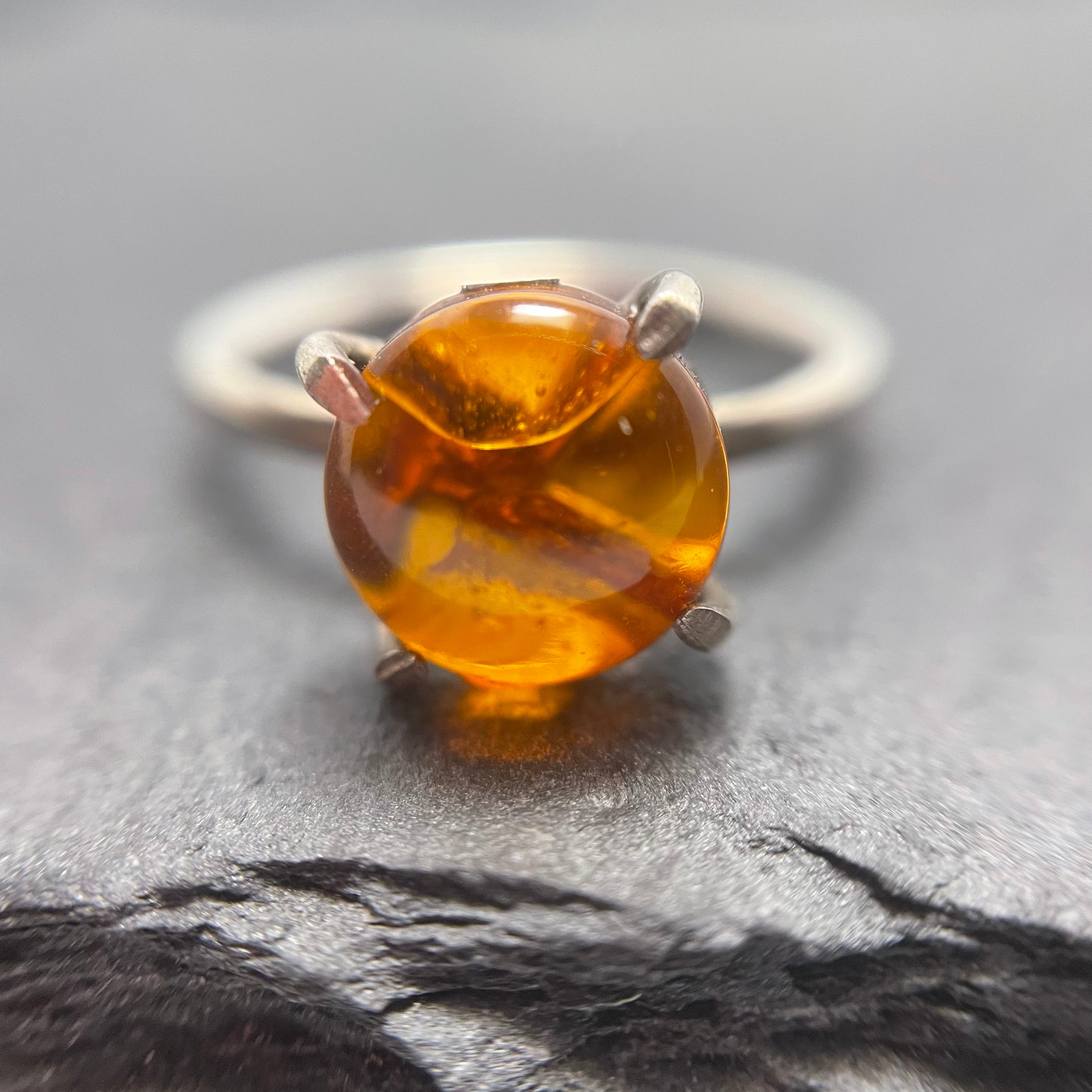 Amber Claw Ring (UK K)